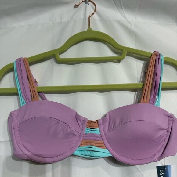 Isabella Rose Lavender Lucca Bikini Top Sz S NWT - Picture 3 of 12